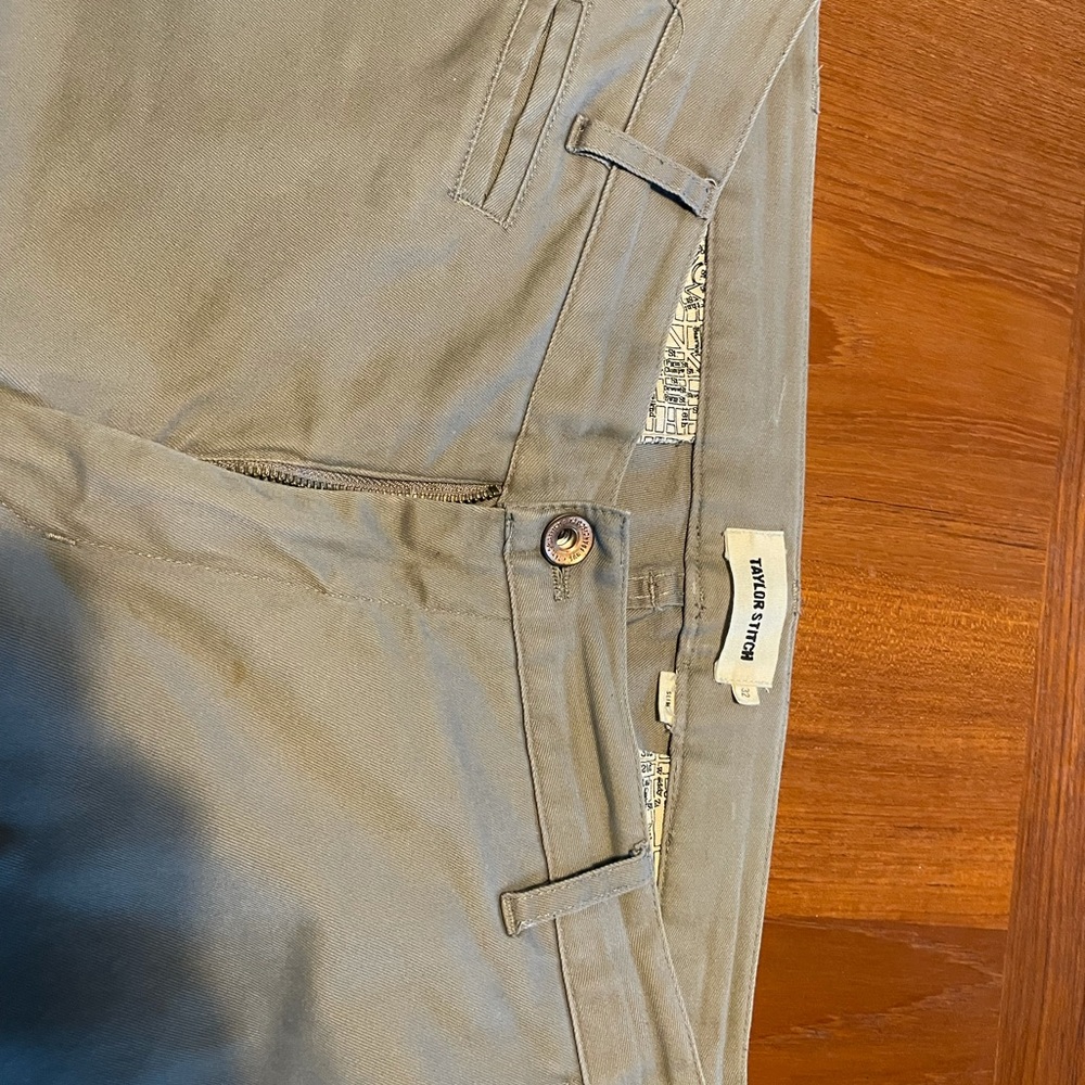 Taylor Stitch 32x34 Gray Thick Cotton Chinos